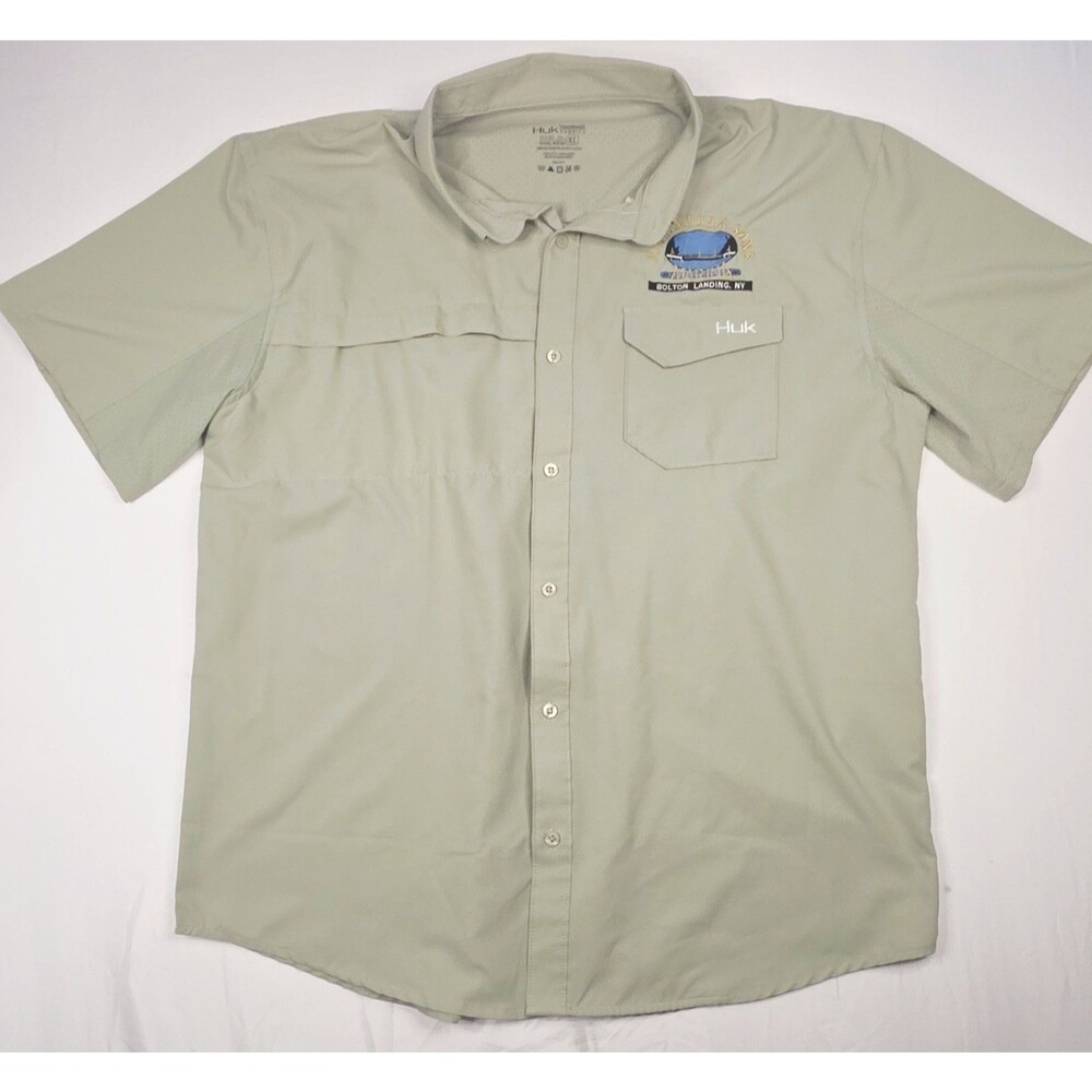 Huk Tide Point Short-Sleeve Performance Fishing Shirt Desert Sage